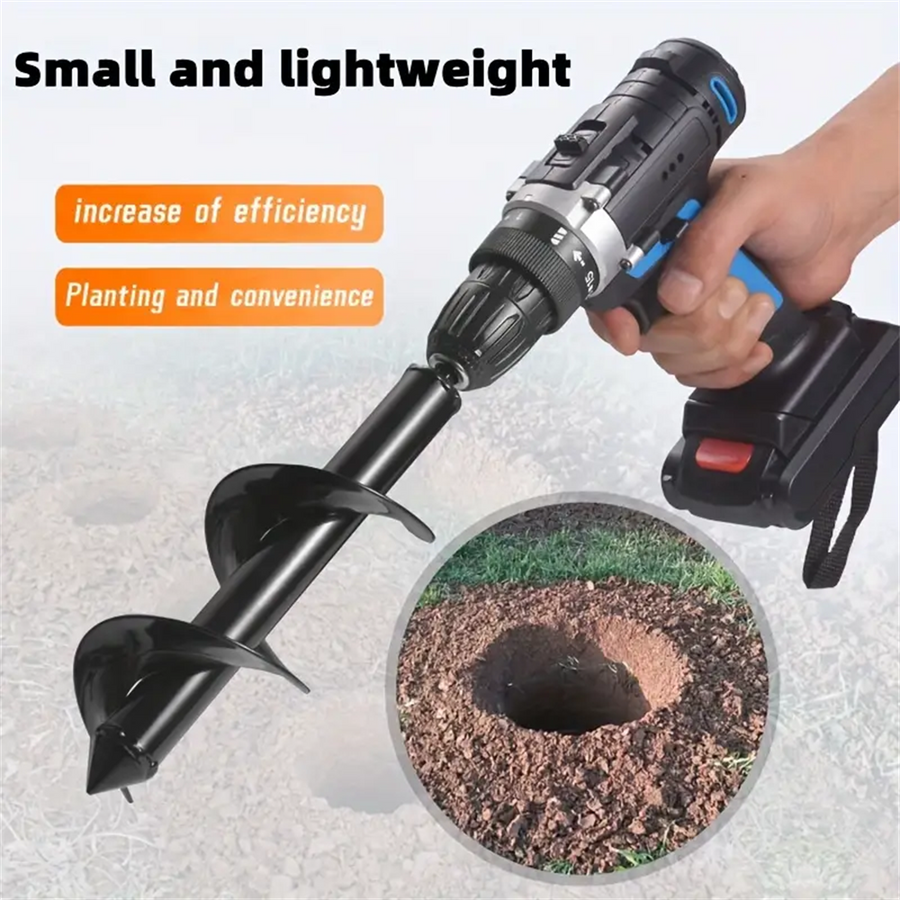 Garden Auger Spiral Drill Bit With 3/8" Hex Drive Drill