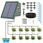 1pc DIY Solar-Powered Automatic Drip Irrigation System for Raised Beds, Greenhouses, Vegetable Gardens, Balcony & Hanging Plants